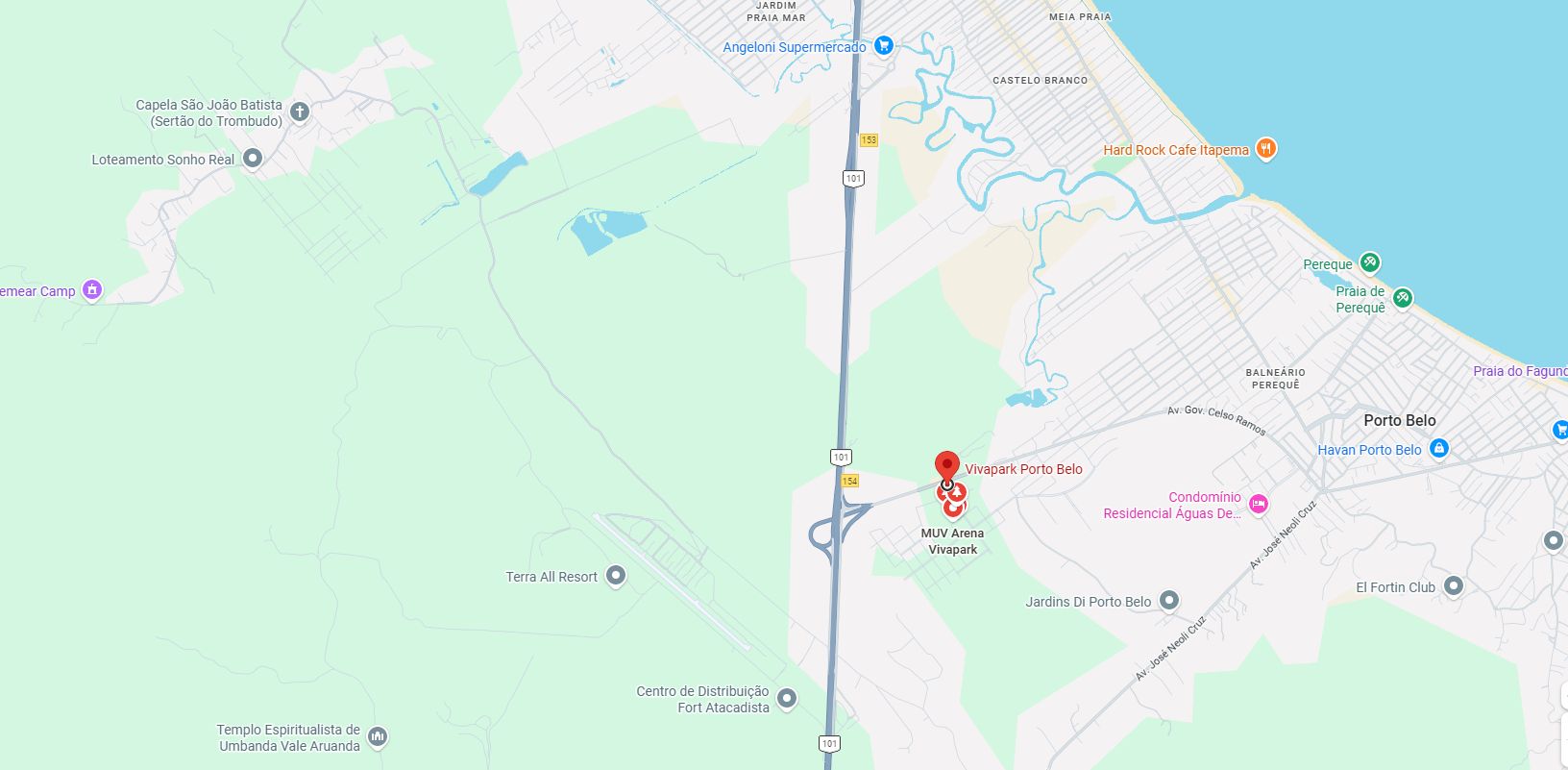 Mapa do Vivapark, bairro planejado em Porto Belo - SC